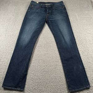 Abercrombie‎ & Fitch Mens Jeans W33 L32 Dark Wash Denim Button Fly
